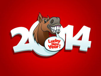 Funny 2014 New Year creative design vector