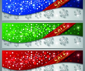 Gloss Christmas sale banner vector 02