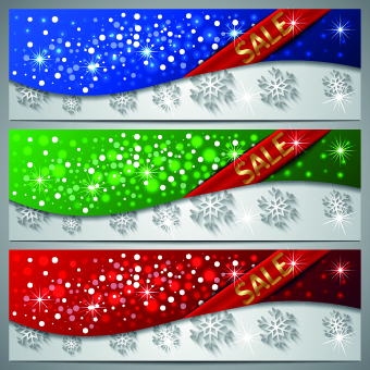 Gloss Christmas sale banner vector 02