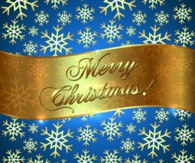 Golden Christmas background and golden snowflake vector 01