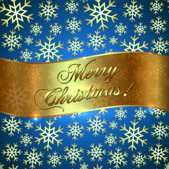 Golden Christmas background and golden snowflake vector 01