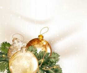 Golden Christmas balls 2014 background vector 05