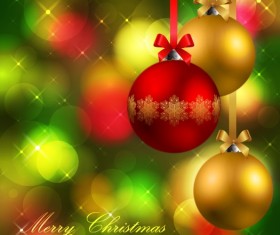 Golden Christmas balls 2014 background vector 07