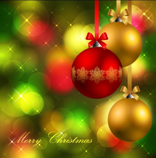 Golden Christmas balls 2014 background vector 07