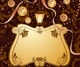 Golden Christmas balls 2014 background vector 10