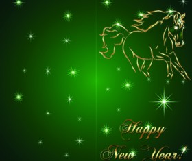 Golden Horse Happy New Year background