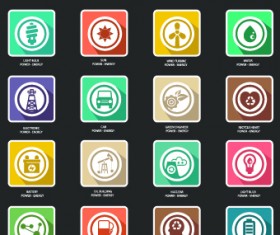 Growth business shadow icons vector 01