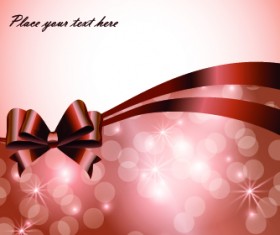 Ornate Holiday bows background vector set 04