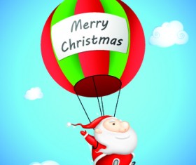 Hot air balloon with Santa vector