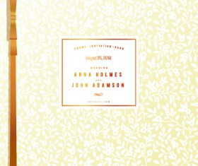Delicate bow Invitation cards design vector 01