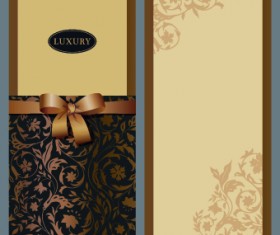 Delicate bow Invitation cards design vector 04