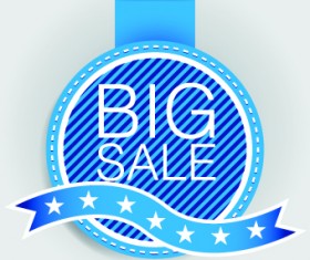 Blue sale labels vector set 01