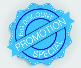 Blue sale labels vector set 04