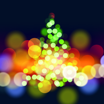Colored Light dot christmas tree vector