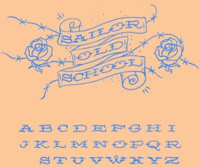 Line alphabet font vector