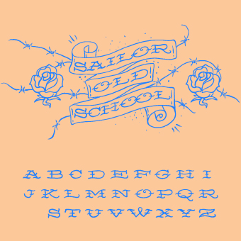 Line alphabet font vector