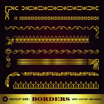 Luxury gold borders vector