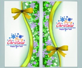 2014 Merry Christmas bow cards design vector set 01
