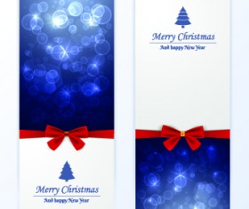 2014 Merry Christmas bow cards design vector set 04