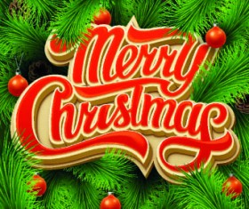 Merry Christmas design with Pine needles background