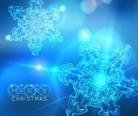 Neon Snowflake New Year and Christmas background 01