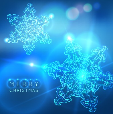 Neon Snowflake New Year and Christmas background 01