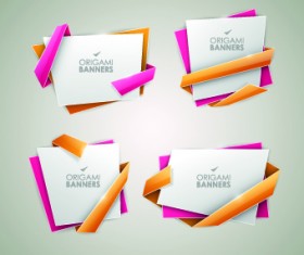 Creative origami banner vector graphics 03