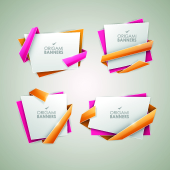 Creative origami banner vector graphics 03