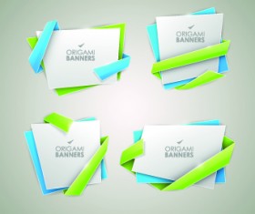 Creative origami banner vector graphics 04