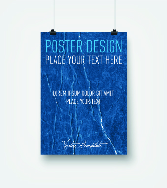 Vector hanging poster design graphics 03