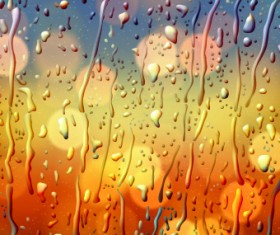 Realistic wet glass background vector 02