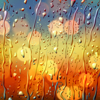 Realistic wet glass background vector 02