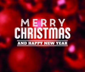 Red christmas balls background vector 01