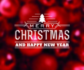 Red christmas balls background vector 02