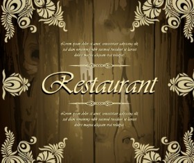Restaurant floral frame menu cover vector