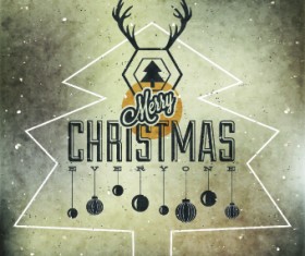 Retro 2014 Christmas and Happy New Year background 01