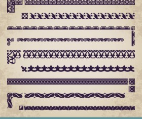 Retro border decoration element vector 02