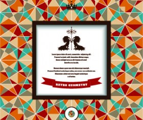 Retro geometry advertising background vector 01