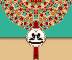 Retro geometry advertising background vector 02