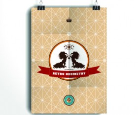 Retro geometry advertising background vector 03