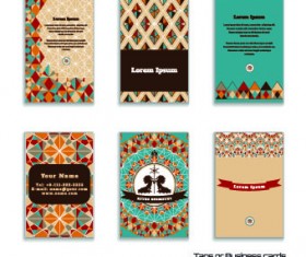 Retro geometry business cards vector 01