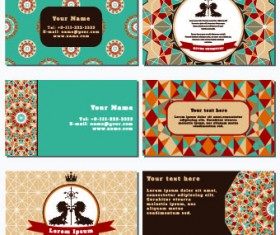 Retro geometry business cards vector 02