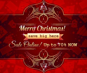 Christmas big sale creative design vector background set 07