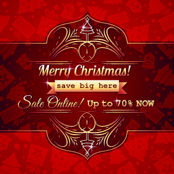 Christmas big sale creative design vector background set 07