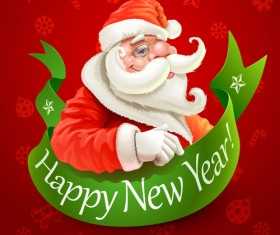 Santa and New Year background vector
