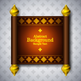 Arabic style scroll background vector 01
