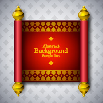 Arabic style scroll background vector 02