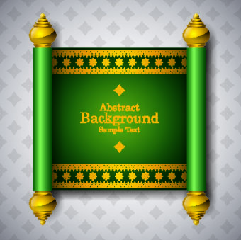 Arabic style scroll background vector 03