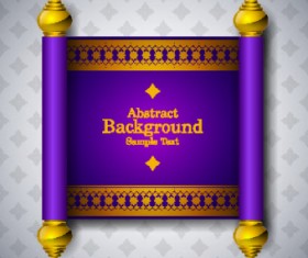 Arabic style scroll background vector 04