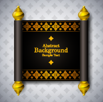 Arabic style scroll background vector 05